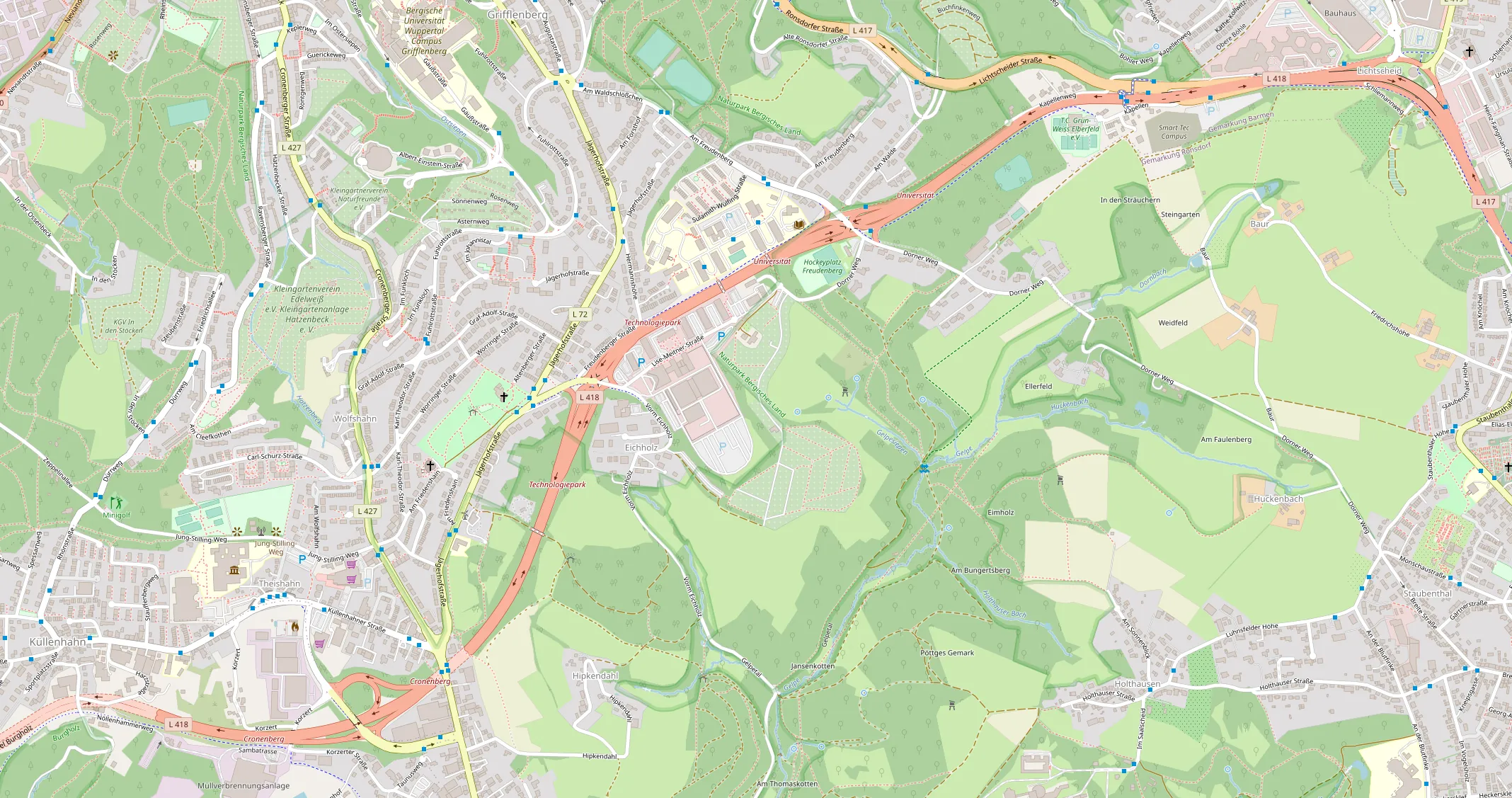 Map of Wuppertal